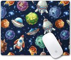 Kids Mouse pad Computer Mousepad with Comic Space with Planets and Spaceships Design Personalized Mouse mat for Laptop Computer Office Decoration Accessories Gift