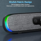 SOULION R200 Bluetooth Computer Speakers, Compact PC Speakers, USB C/USB Plug & Play Desktop Speaker with Colorful LED Lights, Clear Sound PC Soundbar for Computer Desktop Laptop Monitor