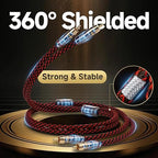 TODN Audiophile RCA to RCA Audio Cable Stereo RCA Cord with Copper Braided Shielded and Ferrite Bead for Home Theater (1.64ft/0.5m, 1 Pair)