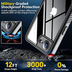 SPIDERCASE for iPhone 16e Case Waterproof,Built-in Screen & Camera Lens Protector[IP68 Underwater] [Military Grade Shockproof] Cell Phone Home Button Stickers, Blue/Clear