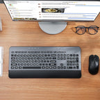 Wireless Keyboard and Mouse Set with Quiet Keys, 2.4G Full Size Ergonomic Keyboard with Wrist Rest, Protective Covers, Soft Touch Silent Design for Windows, Computer, PC and Laptop