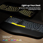 Nulea Wireless Ergonomic Keyboard, Split Keyboard with Wrist Rest, USB-C Charging, 7-Color Backlight, Natural Typing, Bluetooth and USB Connectivity, Compatible with Windows/Mac
