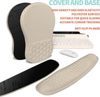 2-in-1 Ergonomic Set, Wave Rise Keyboard Wrist Rest and Massage Bulge Slope Mouse Pad Wrist Support, Cushion Memory Foam Integrated to Relieve Wrist Pain, Apricot