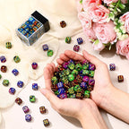 144 Pieces 12mm 6 Sided Mini Dice Set for School Classroom Table Games D6 Game Standard Dice with Portable Plastic Box for Teaching Math Learning