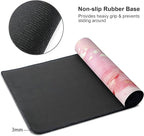 Cute Pink Marble Large Mouse Pad,Gaming Keyboard Desk Pad,Extended Mouse Mat Non-Slip Rubber Base with Stitched Edges for Office Game Home XXL 35.4"x15.7"