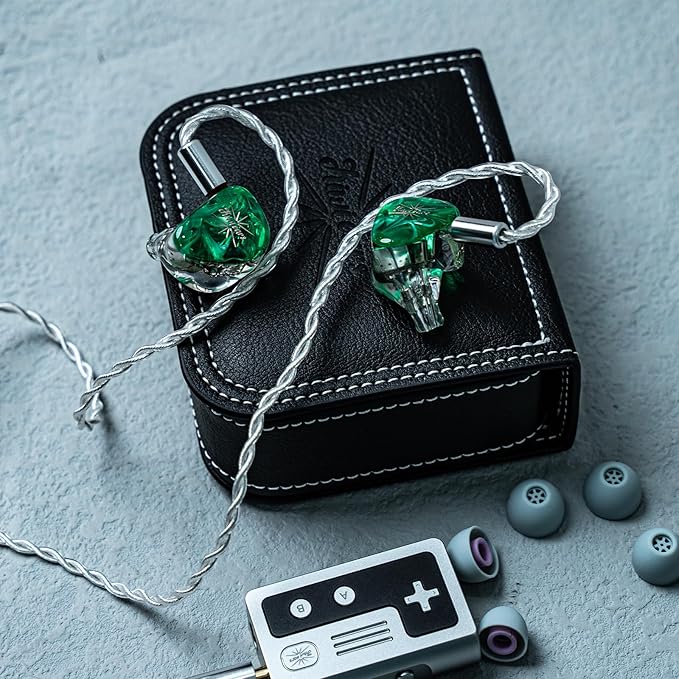 Linsoul Kiwi Ears Orchestra Lite Performance Custom 8BA in-Ear Monitor IEM with Detachable 4-core 7N Oxygen-Free Copper OFC Cable, Handcrafts Faceplate for Audiophile Studio Musician (Green)