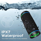 TREBLAB HD77 Bluetooth Speaker - Powerful 360° Sound with Impactful Bass, 30W Portable Wireless Audio, 20H Battery, IPX7 Waterproof, TWS Stereo, Shockproof Design for Outdoor, Beach, Pool, Jobsite