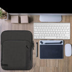 MoKo 12.9 Inch Tablet Sleeve Bag Carrying Case with Pockets Fits 13 Inch New iPad Pro M4 & Air M2 2024, iPad Pro 12.9 M2&M1, Surface Laptop Go 12.4", Galaxy Tab S8+/S9+ 12.4", Black & Gray