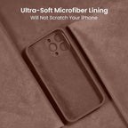 FireNova Designed for iPhone 15 Pro Max Case, Silicone Upgraded [Camera Protection] Phone Case with [2 Screen Protectors], Soft Anti-Scratch Microfiber Lining Inside, 6.7 inch, Light Brown