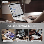 GUSGU Transparent Case with Wireless Keyboard only for 2024 iPad Pro 13-in.(M4), 7 Colors Backlight, Trackpad, 360°Rotating Stand for iPad Pro 13, Tech Style