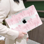 MEEgoodo for MacBook Air 13.3 inch Case 2021 2020 2019 2018 A2337 M1 A2179 A1932, Laptop Shell for MacBook Air M1 with Keyboard Webcam Cover & Trackpad Film & Type C Adapter,Melted Bow
