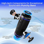 TREBLAB HD77 Bluetooth Speaker - Powerful 360° Sound with Impactful Bass, 30W Portable Wireless Audio, 20H Battery, IPX7 Waterproof, TWS Stereo, Shockproof Design for Outdoor, Beach, Pool, Jobsite