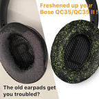 Replacement Ear Pads for Bose QuietComfort 35 (QC35) & Quiet Comfort 35 II (QC 35 ii) Headphones, EarPads Cushions with Noise Isolation Memory Foam, Softer Protein Leather, Added Thickness