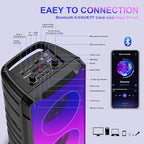 Bluetooth Speakers, 60W(80W Peak) Portable Loud Wireless Stereo Speaker with Rich Bass, Bluetooth 5.0, FM Radio, Colorful Light, TWS Pairing, EQ, 10000mAh Battery, Outdoor Speaker for Home Party Gift