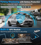 PORMIDO OEM 2K Rear View Mirror Camera,10" Mirror Dash Cam with Detached Front Backup Camera, Smart Full Touchscreen Rearview WDR Dashcam with Built-in GPS,64GB Card,Parking Monitor,Night Vision