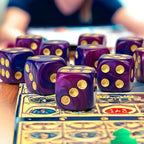 Luck Lab 10 Piece D6 Dice Pack - Acrylic Dice for RPG MTG DND Dice Table Games and Board Games (Blue and Purple Swirl with Gold Pips)