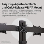 Kensington Dual Monitor Mount for Desk, C-clamp Vesa Monitor Stand Fits 2 Ultrawide Monitors Up to 27 Inches, Low Profile Stand, Height Adjustable Rotating Free Standing Arm, Black