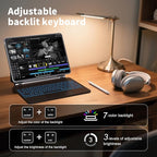iPad Air 11 inch Case with Keyboard (M3 2025 / M2 2024) & iPad Pro 11 inch (4th/3rd/2nd/1st Gen), Magic Keyboard for 10.9" iPad Air (5th/4th Gen) with 7 Colors Backlight, Multi-Touch Trackpad