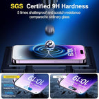 SMARTDEVIL 2 Pack Screen Protector for iPhone 14 Pro Max (6.9 Inch) Tempered Glass, HD Clear Film, Easy Installation, Dust-Free & Bubble-Free