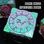 Spinner Dice 7-in-1 Metal DND Set – Premium Copper RPG Dice with 3D Monster Reliefs, Gyro Spinner & Collector’s Box for D&D,Chameleon Purple