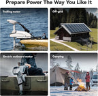 Power Queen 24V50Ah LiFePO4 Battery with Bluetooth 5.0 Remote Control, Low-temperature Protection, 1280Wh Energy, Deep Cycle Lithiumn Battery for 24V Trolling Motor Up To 100 lbs