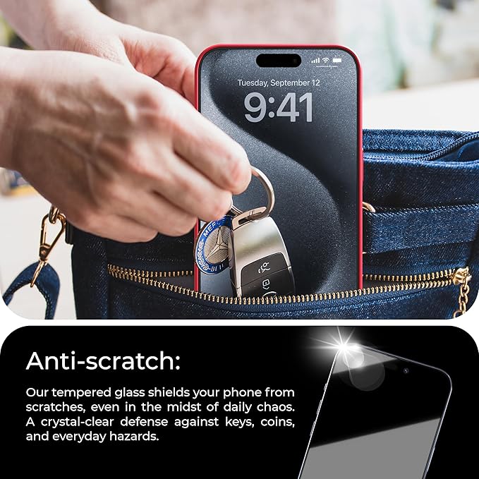 Deppa |2 Pack| Anti-Blue Light Screen Protector for iPhone 15 Pro (6.1') | Scratch Resistant Tempered Glass | 3D Edge to Edge Coverage | Easy Installation Kit | Eye Safeguard TÜV Certified