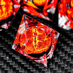 ARUOHHA DND Resin Dice Gazes Eye Dice Liquid Core Red RPG Sharp Edged Dice Set with Gift Box, Polyhedral D and D Dice Set Compatible with Dungeons Dragons Role Playing Game D20 D12 D10 D8 D6 D4