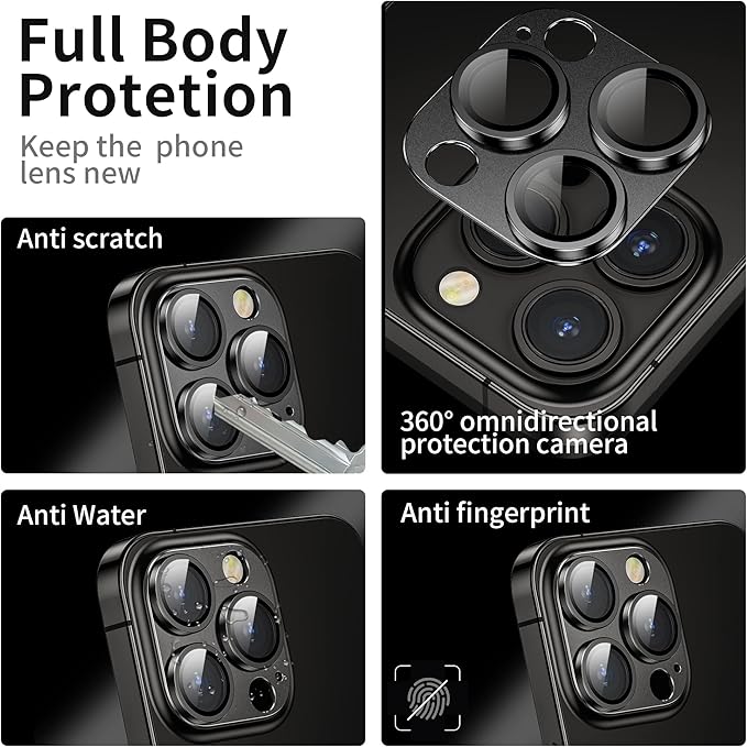 Camera Lens Protector for iPhone 14 Pro / iPhone 14 Pro Max, Alloy Metal Camera Cover with Tempered Glass Screen Protector Accessories,Case Friendly,Scratch Resistant,Easy to Install - Space