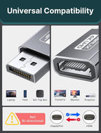 JSAUX 4K DisplayPort to HDMI Adapter 2-Pack, DP PC to HDMI Monitor Converter Video UHD 2K@120Hz,4K@30 DP to HDTV Male to Female Uni-Directional Adapter Compatible with Dell, Lenovo, HP,GPU, AMD -Grey