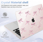 May Chen Case for MacBook Pro 13 inch M2 2023,2022,2021,2020 A2338 M1 A2251 A2289, Plastic Hard Shell Case for MacBook Pro 13" with Touch Bar Fits Touch ID, Sakura Pink Glitter Bow