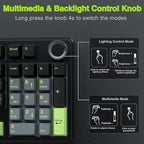 AULA F99 Pro Wireless Mechanical Keyboard with Knob,Tri-Mode BT5.0/USB-C/2.4GHz Hot Swappable Custom Keyboard,Pre-lubed Linear Switches,RGB Backlit Computer Gaming Keyboards