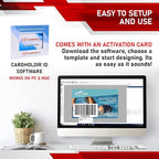 Easy Badges Solid 210 ID Badge Printer | with Beginner Software, & Everything Needed to Design and Print 400 ID Cards, | Single Sided Employee & Student ID Card Printer