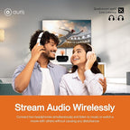 Auris Blume Duo HiFi Bluetooth 5.0 Music TV Transmitter & Receiver Long Range Wireless Adapter | Audiophile DAC, LDAC, aptX HD/LL, Display, Battery & Optical AUX Output Input for Stereo Amplifier Car