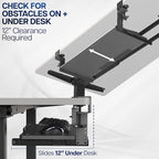 VIVO Large Height Adjustable Under Desk Keyboard Tray, C-clamp Mount System, 27 (33 Including Clamps) x 11 inch Slide-Out Platform Computer Drawer for Typing, Dark Walnut, MOUNT-KB05HD