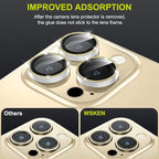 WSKEN [Gold Glitter] for iPhone 14 Pro/iPhone 14 Pro Max Camera Lens Protector,[Night Shooting Mode] HD Tempered Metal Glass Camera Screen Protector Cover Film Accessories