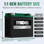 TYKOOL YTX20L-BS-STD Lithium LiFePO4 Motorcycle Battery 12v, 480CCA, 2X Cranking Amps,Digital Readout,Powersports Battery,for ATV,UTV,Jet Ski,PWC,Snowmobile,Quad,Riding Lawn Mowers and tractors