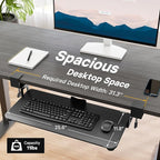 BONTEC KMT01 Under Desk Keyboard Tray, Pull-Out Keyboard & Mouse Platform with C-Clamp, 25.6 x 11.8 in Space-Saving Ergonomic Slide-Out Drawer, Black