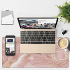 Liquid Marble Gaming Mouse Pad 3mm Thick Stitched Edge Waterproof Non-Slip Large Computer Keyboard Mouse Mat,Suitable for Office Entertainment Decorative Desk Pad 35.4 x 15.7 Inches