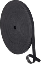 1/2 inch Reusable Fastening Tape Cable Ties Double-Sided Hook-and-Loop Cable Management Tape (Black 25 Yards)