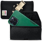 Turtleback Belt Clip for iPhone 16 Pro Max, 15 Pro Max, 14 Pro Max -Medium- Fits w/Shockproof Commuter Style Cases, Premium Black Nylon, Horizontal Belt Holder Magnetic Closure HD Rotating Clip