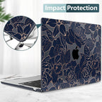 TWOLSKOO for M4 MacBook Air 13.6 inch Case 2025-2022 Release M4 A3240 M3 A3113 M2 A2681, Plastic Hard Shell & Screen Protector & Keyboard Cover & Trackpad Film, Elegant Roses