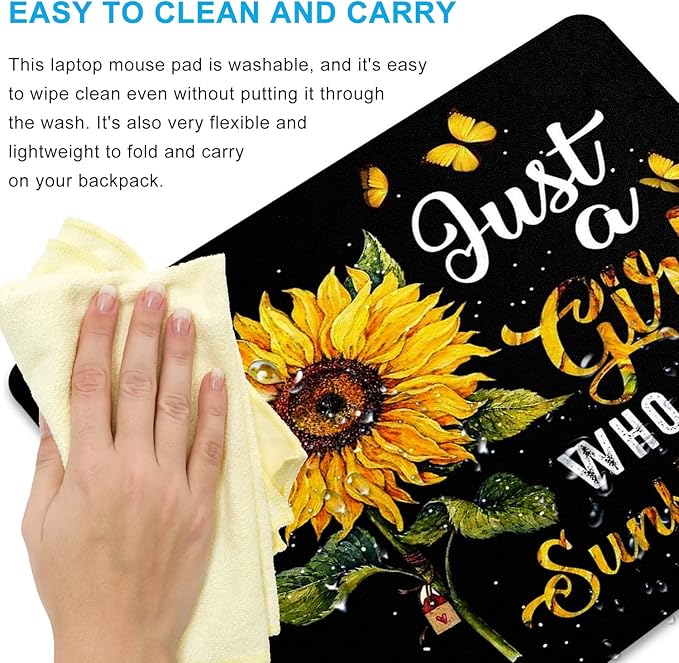 Sunflower Mouse Pad Personalized Design Computer Laptop Mousepad Square Anti-Slip Rubber Office Mouse Pad 9.5x7.9 Inch