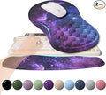 2-in-1 Ergonomic Set, Wave Rise Keyboard Wrist Rest and Massage Bulge Slope Mouse Pad Wrist Support, Cushion Memory Foam Integrated to Relieve Wrist Pain, Galaxy