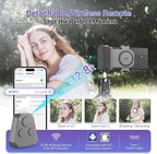 KIWIFOTOS Universal Phone Camera Grip Phone Tripod Mount with Remote Control & Cold Shoe Adapter for iPhone 16 15 Pro Max Samsung S24 S23 S25 Camera Holder Selfie Vlog Video Shooting (Gray)