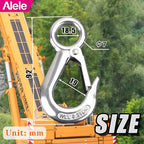 Alele 2Pack Grab Hooks, Slip Hooks,Stainless Steel Lifting Hook Rigging Accessory (Grab Hooks 200Kg 2p)