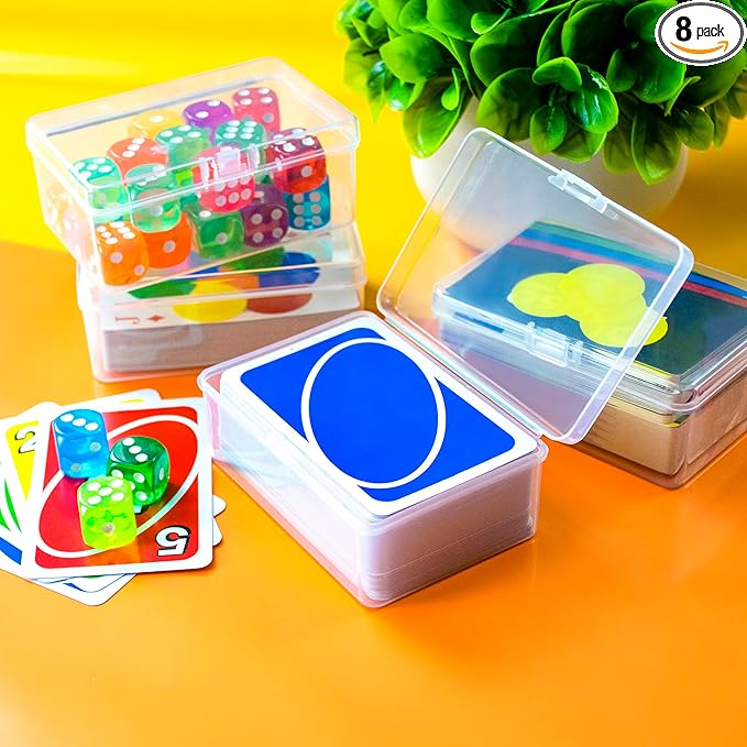 4 Pcs Playing Card Case, Works for 112 Standard UN* Cards And Other Same Or Smaller Size Very Well, Plastic Clear Card Deck Box Storage,4 1/2" ×3 1/4" ×1 1/8" (NO Cards)