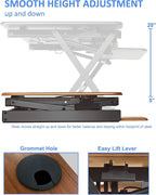 Rocelco 40" Large Height Adjustable Standing Desk BUNDLE - Quick Sit Stand Up Dual Monitor Riser - Gas Spring Assist Computer Workstation - Retractable Keyboard Tray - Teak Wood Grain (R DADRT-40-FS2)