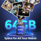 64GB LS100 SDXC UHS-I Memory Card - up to 170MB/s, C10, U3, V30, 4K UHD, SD Card for Computers, Digital Cameras, Home Theatre Devices, Car Navigation Systems (1 Pack)