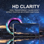 Choiche Compatible for iPhone 16 Pro/iPhone 16 Pro Max Camera Lens Protector, 9H Tempered Glass Camera Cover Screen Protector Metal Ring Decoration Accessories (Colorful)