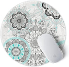 ITNRSIIET Round Mouse Pad with Stitched Edge Premium-Textured Waterproof Non-Slip Rubber Base Desktop Protection Mat Diameter 8.7 inches, Mandala Flowers
